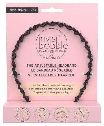 Invisibobble HAIRHALO True Dark Sparkle - Nastavitelná čelenka do vlasů