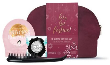 Tangle Teezer Party Night Set - Kartáč na vlasy Černý + Vlasová gumička černá 1 ks + maska na oční okolí 1 ks Dárková sada