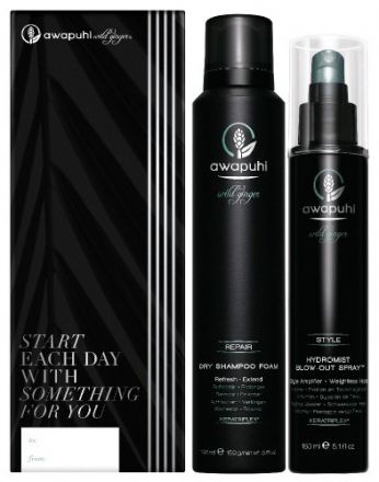 Paul Mitchell Awapuhi Wild Ginger Blowout Gift Vánoční Set - Suchý šampon 195ml + Sprej pro objem účesu 150ml Dárková sada