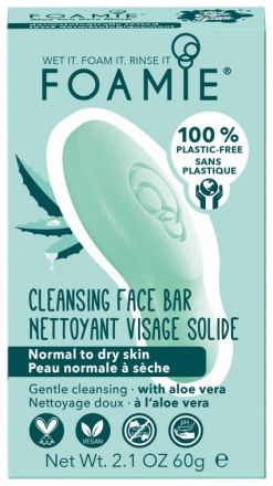 Foamie Cleansing Face Bar Aloe You Vera Much Normal to dry skin - Tuhá čistící péče pro normální až suchou pleť 60 g