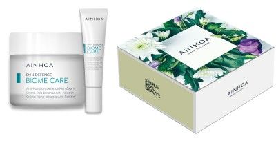 Ainhoa Biome Care Suchá Pleť Letní Set - Ochranný krém proti znečištění 50 ml + krém na oční okolí 15 ml Dárková sada