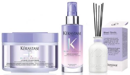 Kérastase Blond Absolu Set3 - Šampon Cicaextreme 250ml + Noční sérum pro blond vlasy 90ml + Bytová vůně 200ml Dárková sada