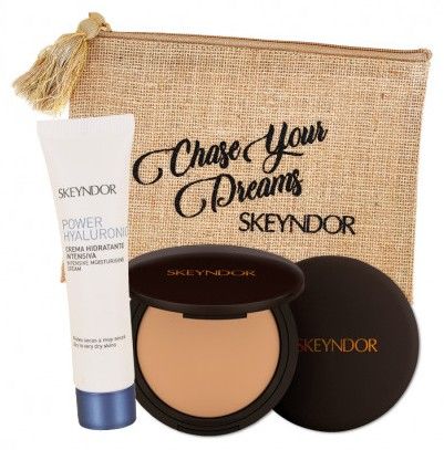 Skeyndor Sun Expertise Sada V - Kompaktní make-up č. 01 9 gr + krém power hyaluronic 15 ml Dárková sada