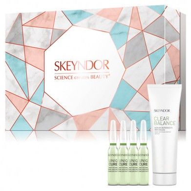 Skeyndor Clear Balance Mastná Pleť Set - Koncentrát pro zmenšení pórů 4x2 ml + čistící sérum 50 ml Dárková sada
