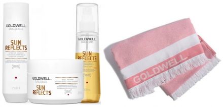 Goldwell Dualsenses Sun Reflects Set - Sluneční šampon 250ml + Sluneční maska 200ml + Sluneční sprej 150ml + Osuška Dárková sada