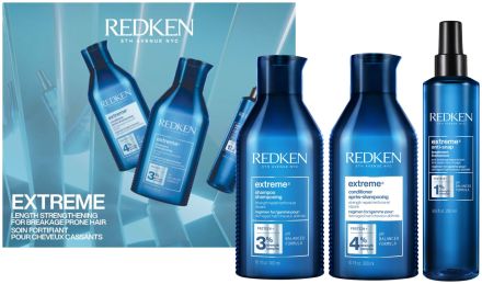 Redken Extreme Vánoční Set - Šampon 300 ml + kondicionér 300 ml + bezoplachový sprej 250 ml Dárková sada