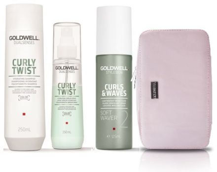 Goldwell Dualsenses Curly Twist Vánoční Set - Šampon 250ml + Sérum 150ml + Fluid pro vlnité vlasy Soft waver 125ml + Neceser Dárková sada
