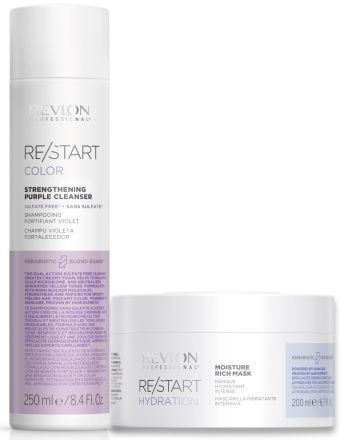 Revlon Professional Restart Purple Letní Sada - Šampon na blond vlasy 250 ml + maska 250 ml + tělový krém Orofluido 50 ml Dárková sada
