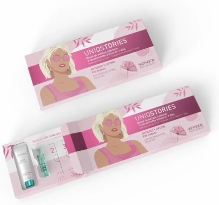 Skeyndor Uniqstories Anti-aging & Lifting Set - Emulze Power Retinol 15 ml + Ampule Unic Cure 7x2 ml Dárková sada