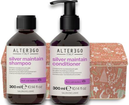 Alter Ego Silver Maintain Vánoční Sada - Šampon 300 ml + kondicionér 300 ml + Dárková sada