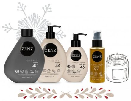 Zenz Organic Body Pure Set - Sprchový gel No. 40 250 ml + tekuté mýdlo No. 44 250 ml + krém na ruce No. 46 130 ml + olej No. 97 100 ml Dárková sada