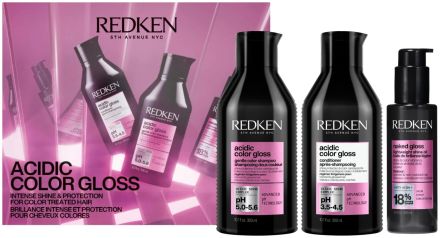Redken Acidic Color Gloss Vánoční Set - Šampon 300 ml + kondicionér 300 ml + termoochranný olej 100 ml Dárková sada