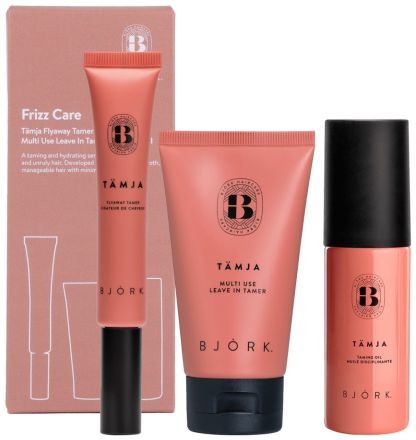 Björk Frizz Care Set - Řasenka pro fixaci vlasů 20 ml + výživný olej 50 ml + multifunkční krém 75 ml Dárková sada