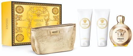 Versace Eros Pour Femme Set - EDP 100 ml + sprchový gel 100 ml + tělové mléko 100 ml + kosmetická taštička Dárková sada