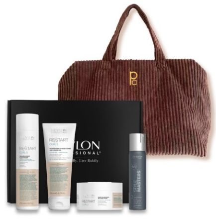 Revlon Professional Restart Curl Vánoční Set - Šampon 250 ml + kondicionér 200 ml + maska 250 ml + lak na vlasy 75 ml Dárková sada