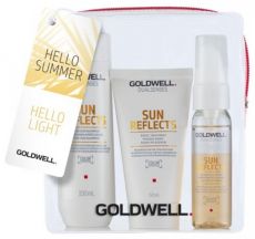 Goldwell Sun Reflects Travel Set - Sluneční šampon 100 ml + maska 50 ml + sluneční sprej 30 ml Dárková sada