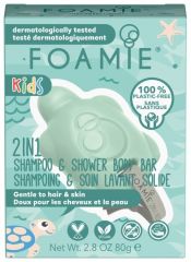 Foamie 2in1 Shower Body Bar for Kids Mango & Coconut - Tuhá sprchová péče 2V1 pro děti 80 g