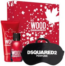 Dsquared2 Red Wood Set - EDT 50 ml + sprchový gel 100 ml + maska na spaní Dárková sada