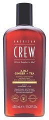 American Crew 3v1 Ginger + Tea - Šampon, kondicionér a tělový gel 450 ml