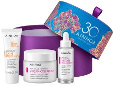 Ainhoa Vegan Collagen+ Vánoční Set - Krém 50 ml + sérum 50 ml + peeling 15 ml Dárková sada