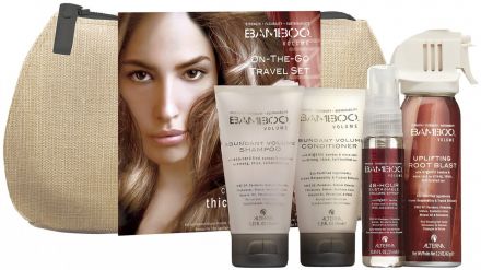 Alterna Bamboo Volume Travel Set - Šampon 40ml + Kondicionér 40ml + Sprej pro větší objem 25ml + Tužidlo 62g Dárková sada