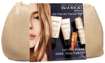 Alterna Bamboo Smooth Travel Set - Šampon 40ml + Kondicionér 40ml + Lak na vlasy 50ml + Uhlazující olej 9ml Dárková sada