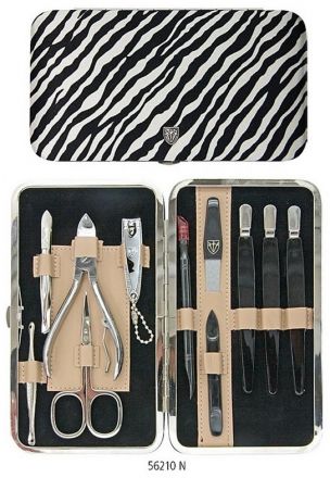 Kellermann Fashion Materials 56210 FN - Luxusní manikúrní sada 11-ti dílná Zebra