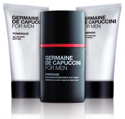 Germaine de Capuccini For Men Sada Powerage - Anti-agingová emulze 50ml + Sprchový gel 50ml + Tělové mléko 50ml Dárková sada