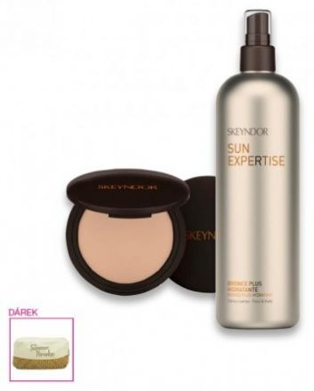 Skeyndor Sun Expertise Sun Set č.5 - Bronze Plus Hydratant 400ml + Make-up SPF50 01 - světlý + Neceser Dárková sada