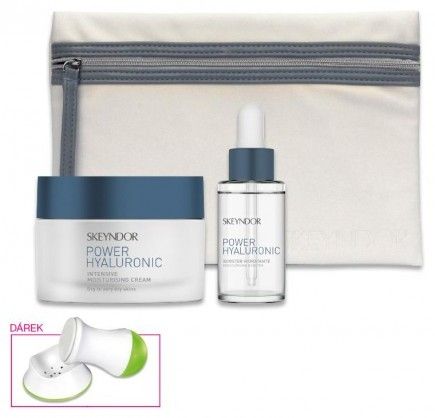 Skeyndor Power Hyaluronic Set - Booster 30ml + Emulze na normální pleť 50ml + Elektrický pleťový exfoliátor + Neceser Dárková sada