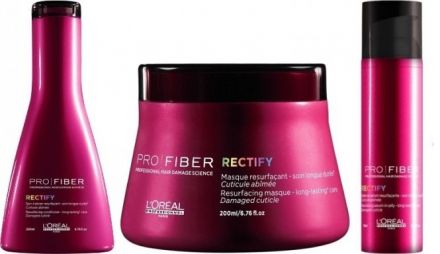 L´oréal Professionnel Pro Fiber Rectify Vánoční sada - Šampon 250ml + Maska 200ml + Sérum 75ml Dárková sada