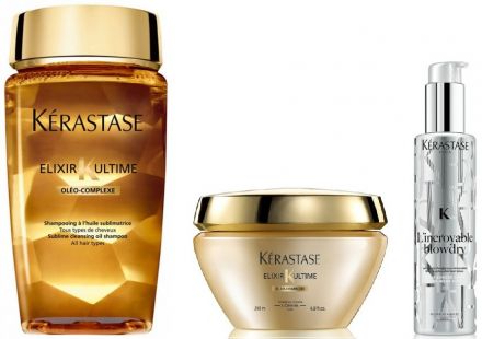 Kérastase Elixir Ultime Dárková sada 2016 - Luxusní šamponová lázeň 250ml + Regenerační maska 200ml + Tvarující mléko 150ml Dárková sada