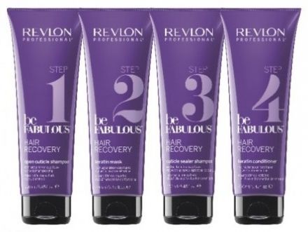 Revlon Professional Be Fabulous Hair Recovery Sada - Šampon 250ml 2ks + Maska 250ml + Kondicionér 250ml Dárková sada