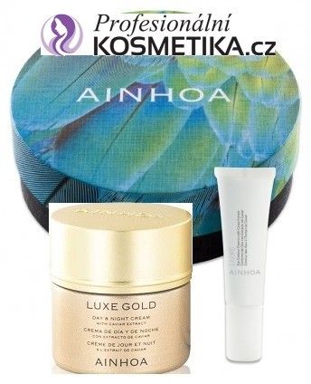 Ainhoa Luxe Gold Tribal - Denní a noční krém 50 ml + Sérum na oční okolí 15 ml Dárková sada