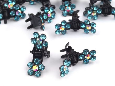 Skřipec do vlasů - kytička modrá 1ks