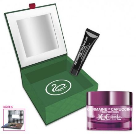 Germaine de Capuccini Timexpert Rides X.Cel Vánoční sada - Krém pro korekci hlubokých vrásek 50ml + Noční sérum na oční okolí 15ml + Paleta očních stínů 98ks x 1g Dárková sada