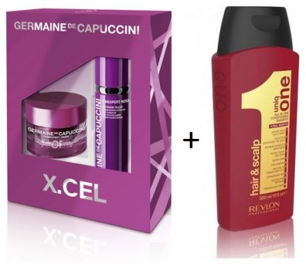 Germaine de Capuccini Timexpert Rides X.Cel Set - Regenerační krém 50ml + Regenerační sérum 50ml + Uniq One Šampon 300ml Dárková sada