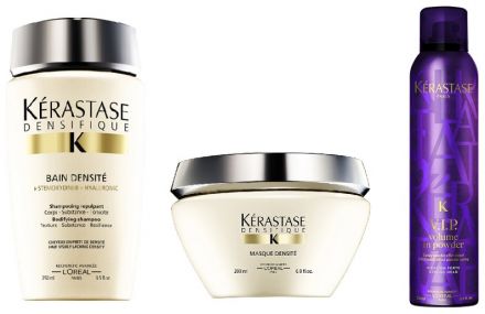 Kérastase Densifique Vánoční sada - Hydratační a zpevňující šamponová lázeň 250ml + Maska na vlasy 200ml + Pudrový sprej 250ml Dárková sada