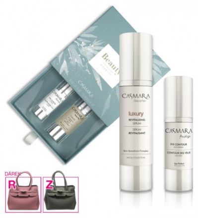 Casmara Beauty Momensts Vánoční sada 2018 - Revitalizační sérum Luxury 30 ml + Protivráskový krém na oční okolí 15 ml + kabelka Dárková sada