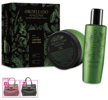 Orofluido Amazonia Vánoční Sada - Maska 250 ml + šampon 200 ml + kabelka Dárková sada