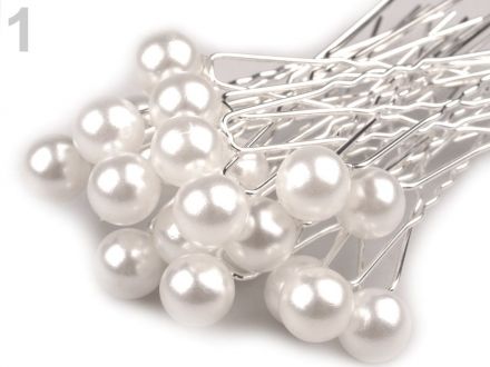 Vlásenka s perlou bílá 1 ks