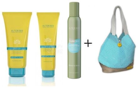 Alter Ego Tropical Summer Set - Šampon 300 ml + maska 200 ml + hydratační pěna 75 ml + plážová taška Dárková sada