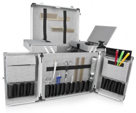 Hliníkový Kadeřnický Kufr Stříbrný