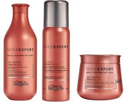 L´oréal Professionnel Inforcer Vánoční Sada - Posilující šampon 300 ml + Posilující maska 250 ml + Sprej 60 ml + Kosmetická taška Dárková sada