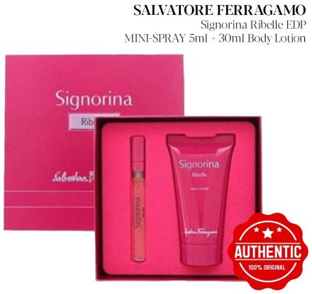 Salvatore Ferragamo Signorina Ribelle Set - EDP 5 ml + tělové mléko 30 ml Dárková sada