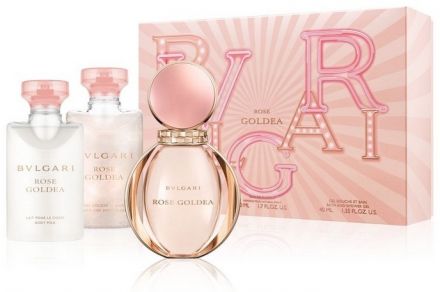 Bvlgari Goldea Rose Set - EDP 50 ml + sprchový gel 40 ml + tělové mléko 40 ml dárková sada