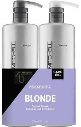 Paul Mitchell Forever Blonde Save Big Set - Šampon pro blond vlasy 710 ml + Kondicionér pro blond vlasy 710 ml Dárková sada