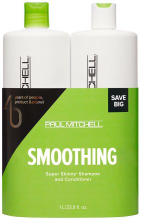 Paul Mitchell Super Skinny Save Big Set - Uhlazující šampon 1000 ml + kondicionér 1000 ml Dárková sada