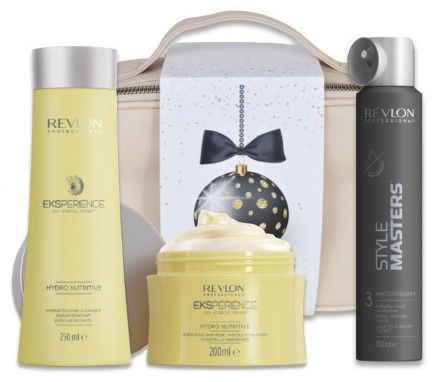 Revlon Professional Eksperience Hydro Nutritive Vánoční sada - Šampon 250 ml + maska 200 ml + lak na vlasy 200 ml Dárková sada