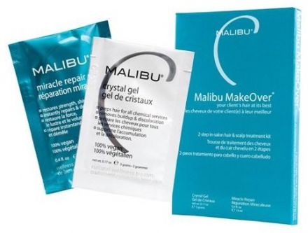 Malibu C MakeOver Sada - Crystal gel 12 x 5 g + Miracle Repair 12 x 12 ml Dárková sada